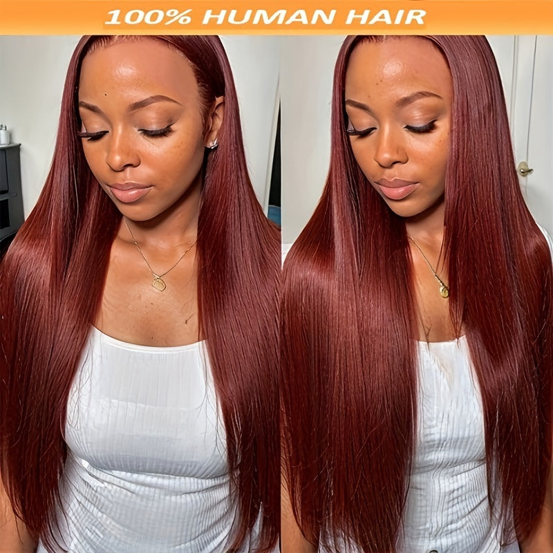 13x4 HD Reddish Brown Straight Wig