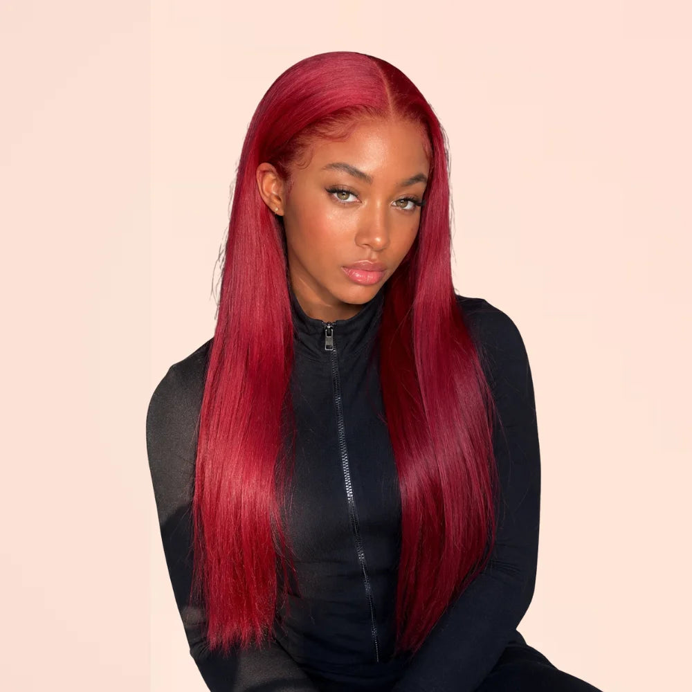 99J Burgundy Straight 13x6 HD Lace Front Human Hair Wig
