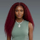 Burgundy Kinky Straight Wig