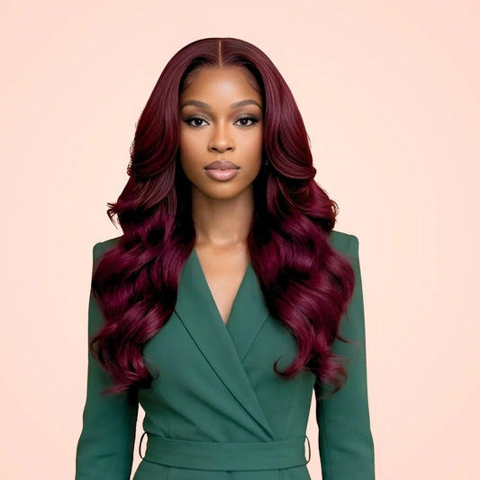 99J Burgundy Body Wave Lace Front Wig - Wigour