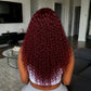 Brazilian 99j Burgundy Curly Deep Wave HD Lace Front Wig
