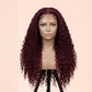 Brazilian 99j Burgundy Curly Deep Wave HD Lace Front Wig