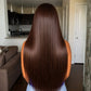 Brazilian Chocolate Brown Straight HD Lace Front Human Hair Wig