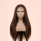 Brazilian Chocolate Brown Straight HD Lace Front Human Hair Wig