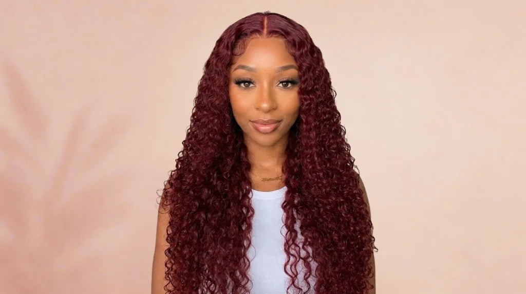 After wearing Brazilian 99j Burgundy Curly Deep Wave HD Lace Front Wig