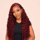 Burgundy Deep Curly Wave 13x6 HD Lace Front Wig