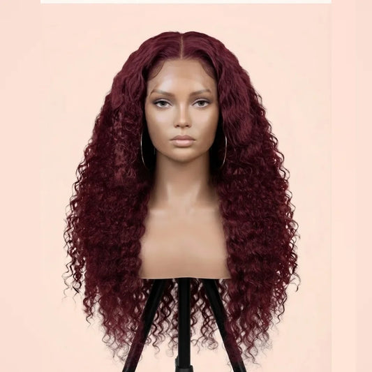 Burgundy Deep Curly Wave 13x6 HD Lace Front Wig