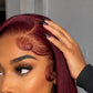 Burgundy Straight Short Bob 13x4 Lace Front Wig