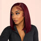 Burgundy Straight Short Bob 13x4 Lace Front Wig