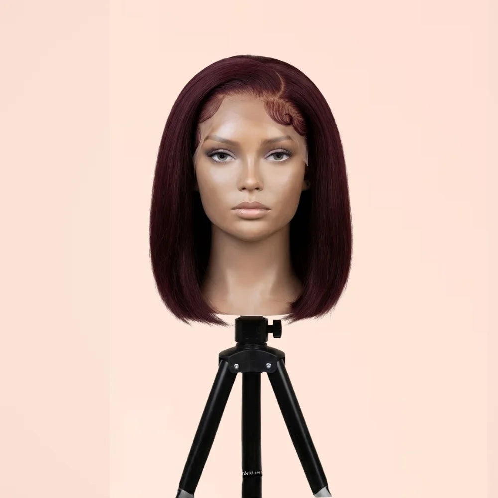 Burgundy Straight Short Bob 13x4 Lace Front Wig