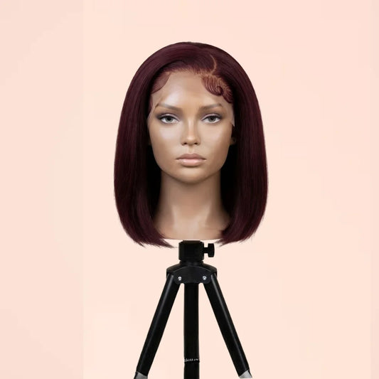 Burgundy Straight Short Bob 13x4 Lace Front Wig