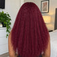 Burgundy Kinky Straight Wig