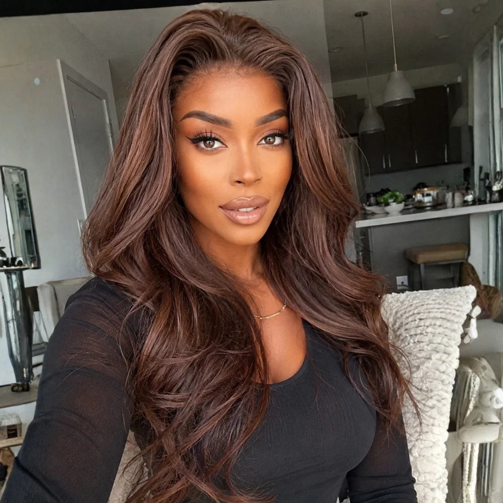 Chocolate Brown Body Wave 13x6 HD Lace Wig