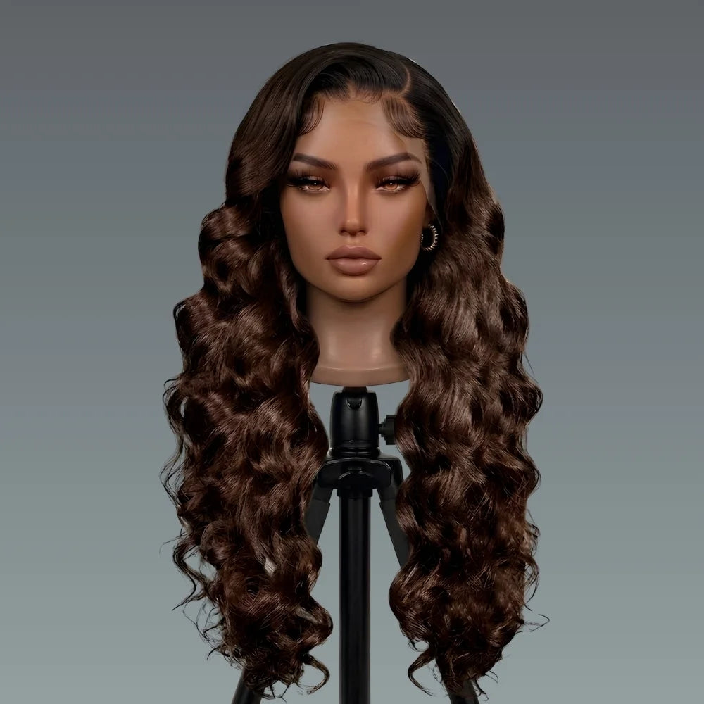 Chocolate Brown 13x4 Frontal Body Wave