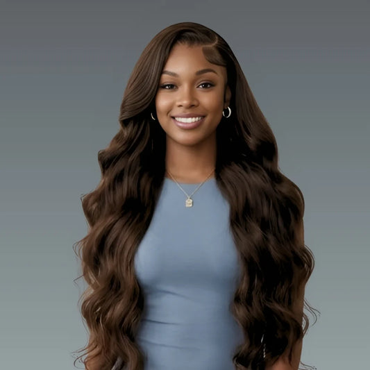 Chocolate Brown 13x4 Frontal Body Wave