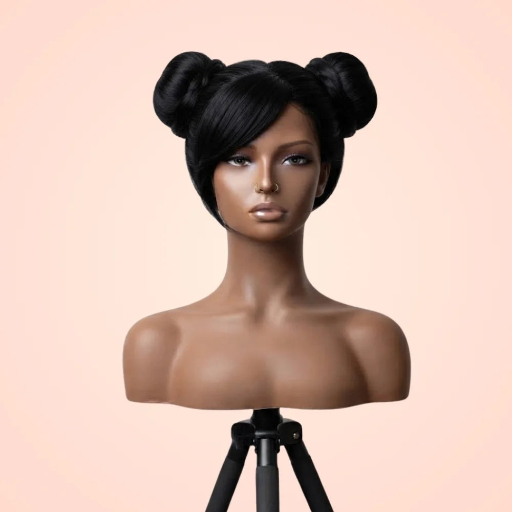 Game Street Fighter Chun Li Black Cosplay Wig