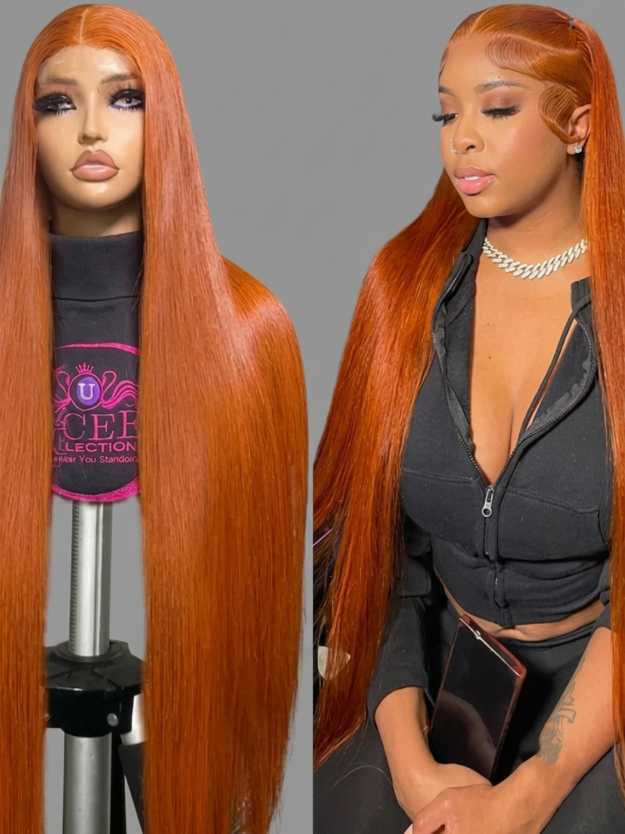 Ginger Orange Straight Lace Wig