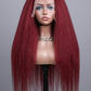 Burgundy Kinky Straight Wig