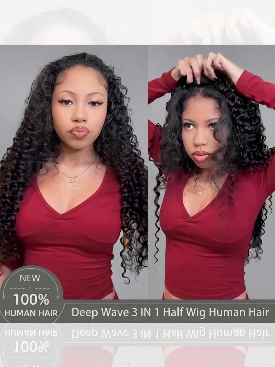 3-in-1 Flip Half Wig – Glueless