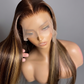 Straight Honey Blonde Highlight HD Lace Front Wig