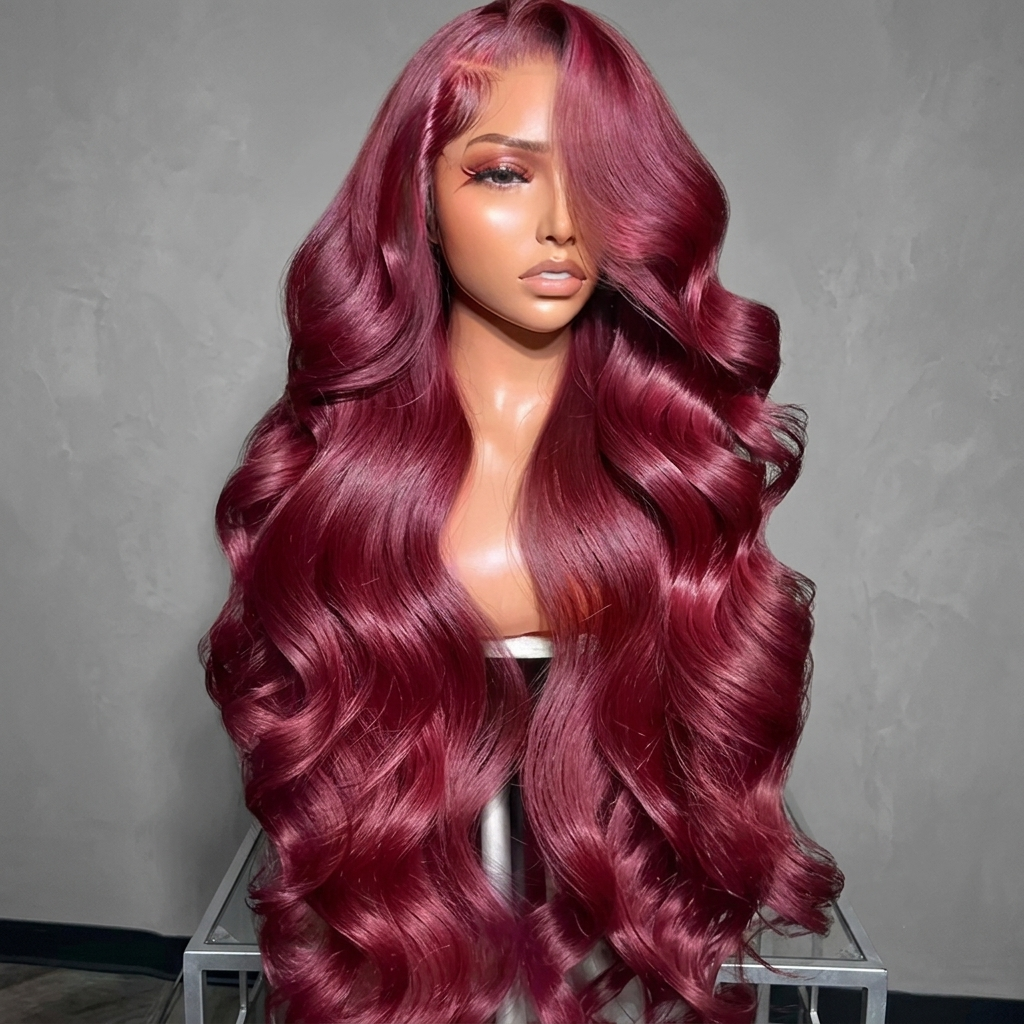13x6 Burgundy HD Lace Wig