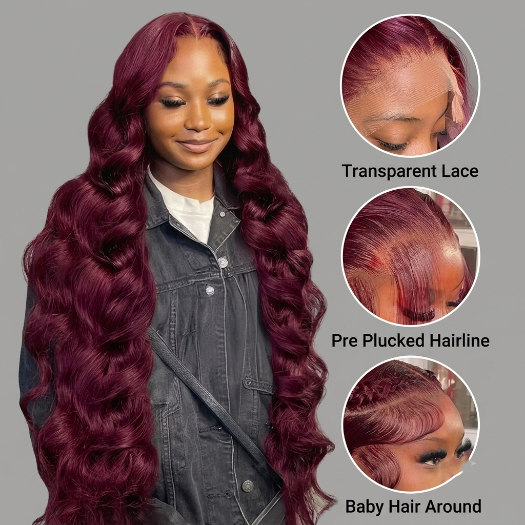99J Burgundy Body Wave Lace Front Wig
