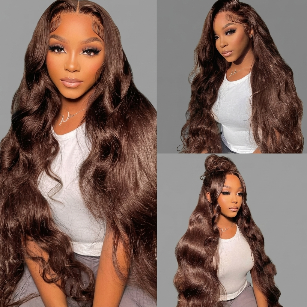 Chocolate Brown 13x4 Frontal Body Wave