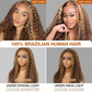 Honey Blonde Highlight Deep Wave Glueless Wig