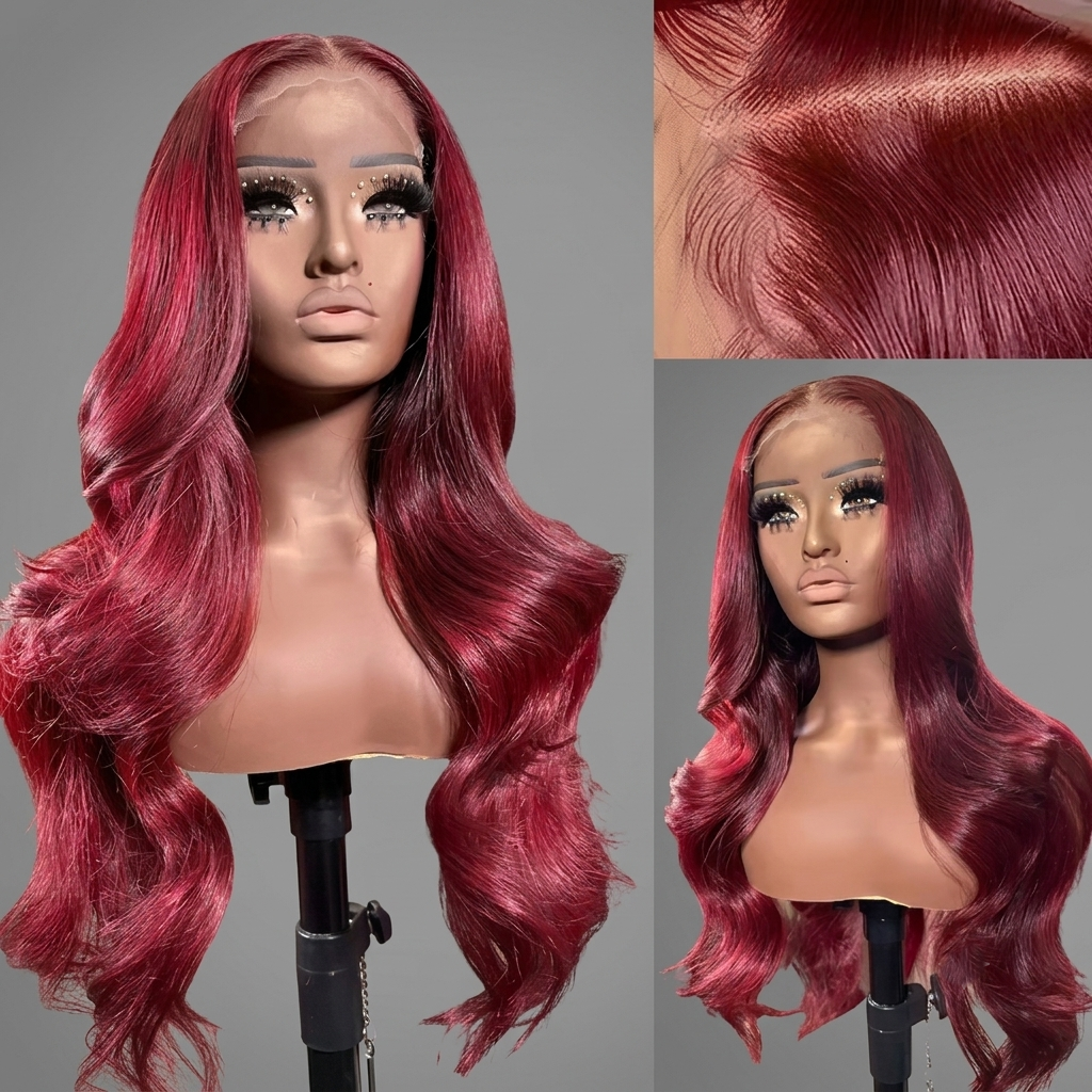 13x6 Burgundy HD Lace Wig