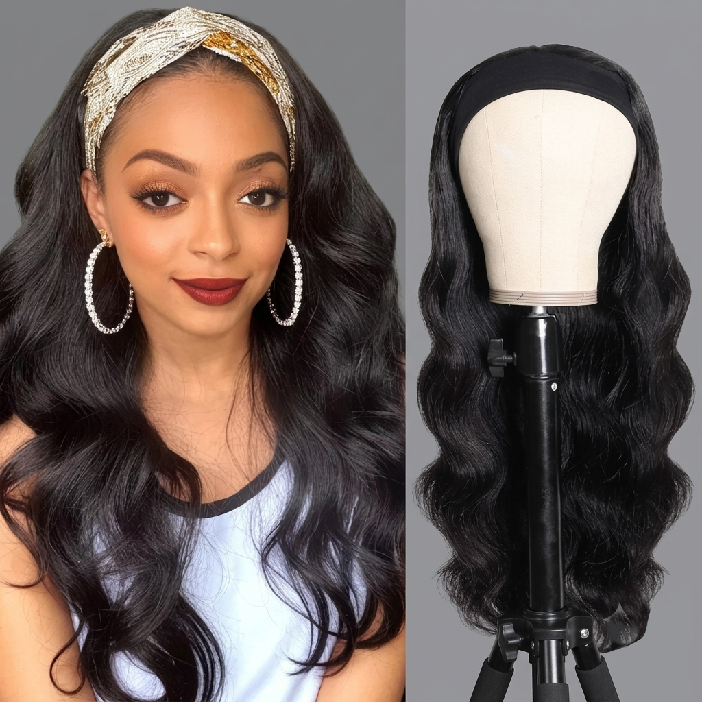 Full Machine-Made Glueless Body Wave Headband Wig