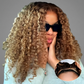 Honey Blonde Highlight Deep Wave Glueless Wig