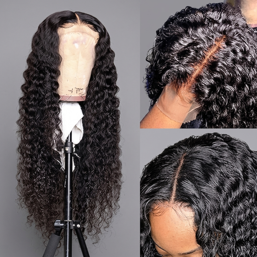 4x4 Natural Water Wave Lace Wig