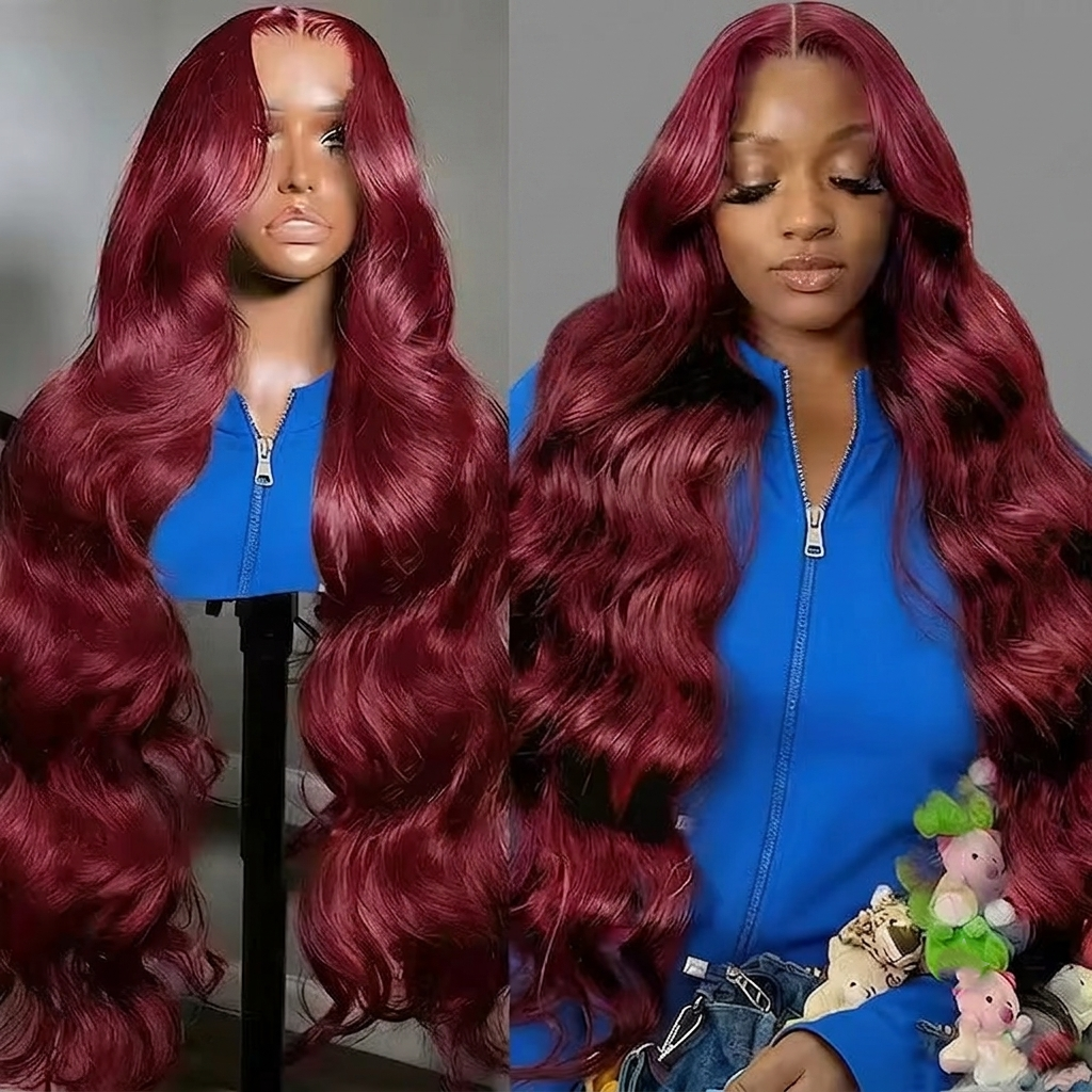 13x6 Burgundy HD Lace Wig