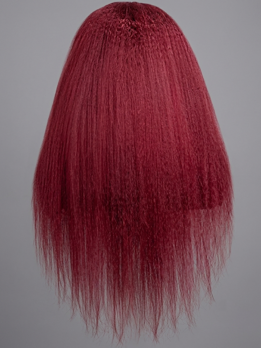Burgundy Kinky Straight Wig