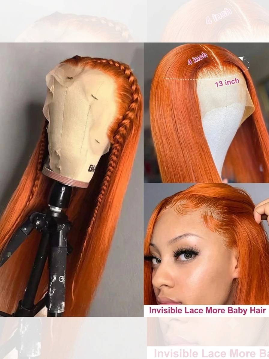 Ginger Orange Straight Lace Wig