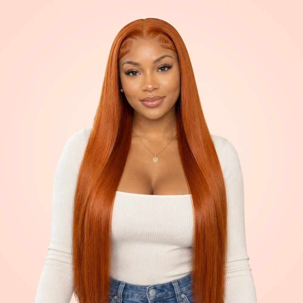 Ginger Orange Straight Lace Wig