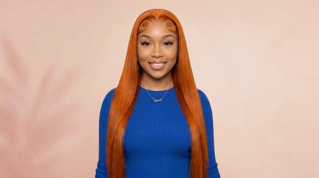 After wearing Ginger Orange Straight Lace Wig