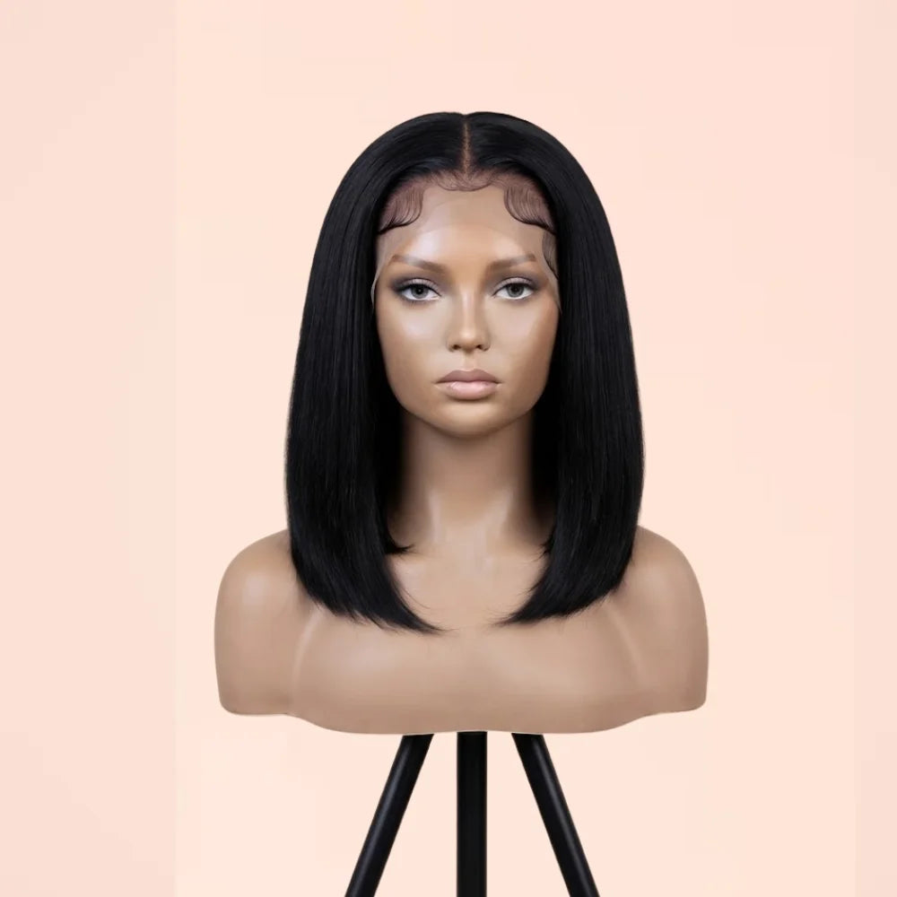 Glueless Straight Short Bob HD Lace Pre Plucked Human Wig