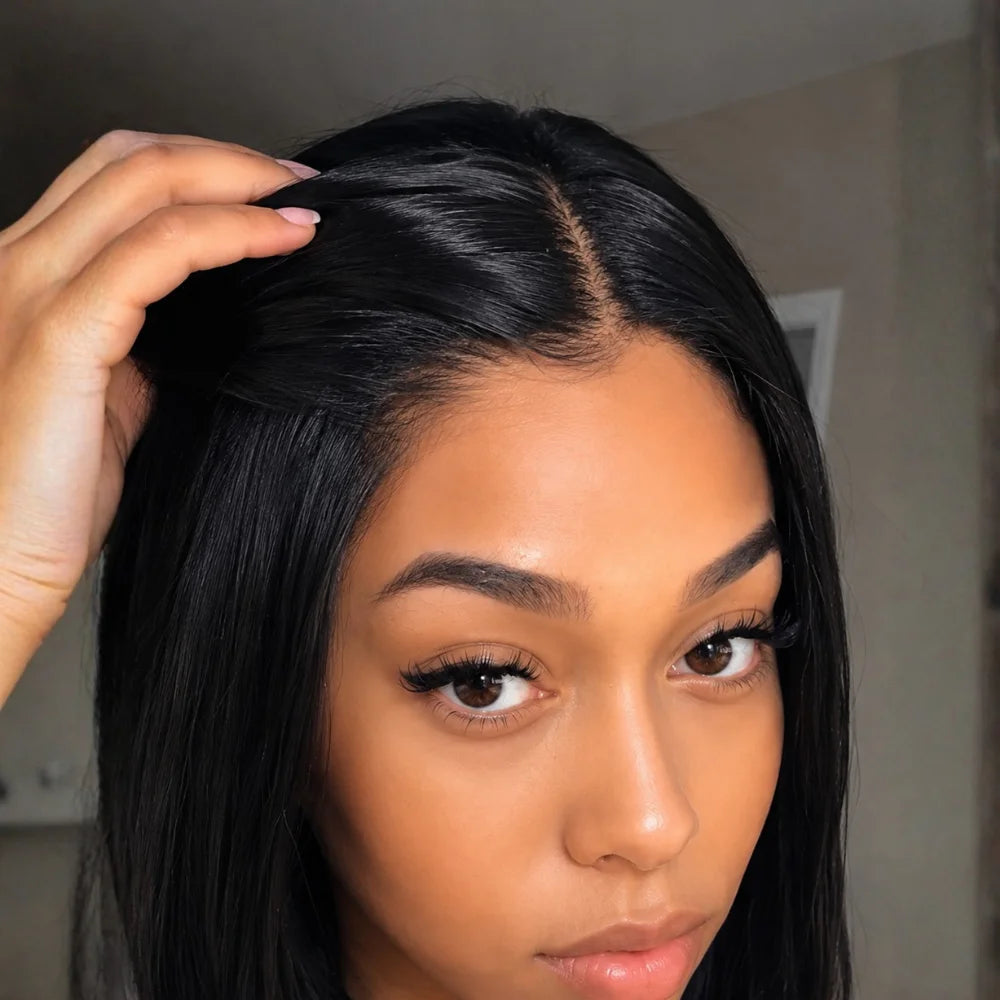 Customer style image - Glueless Straight Short Bob HD Lace Pre Plucked Human Wig