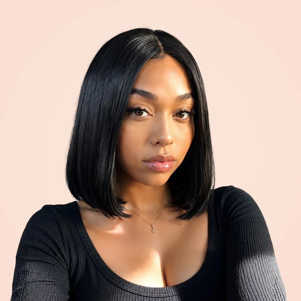 Glueless Straight Short Bob HD Lace Pre Plucked Human Wig