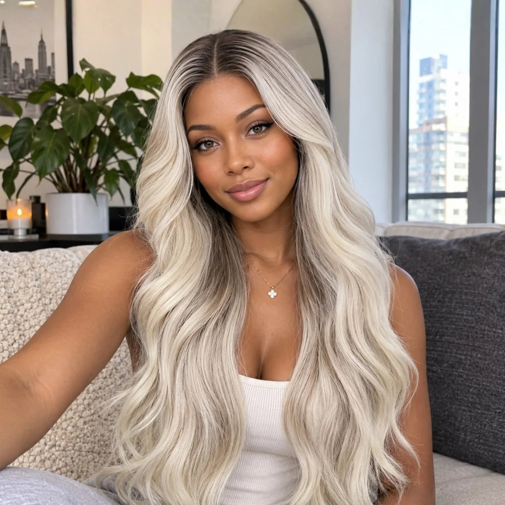 Gold Gradient Wavy Lace Wig