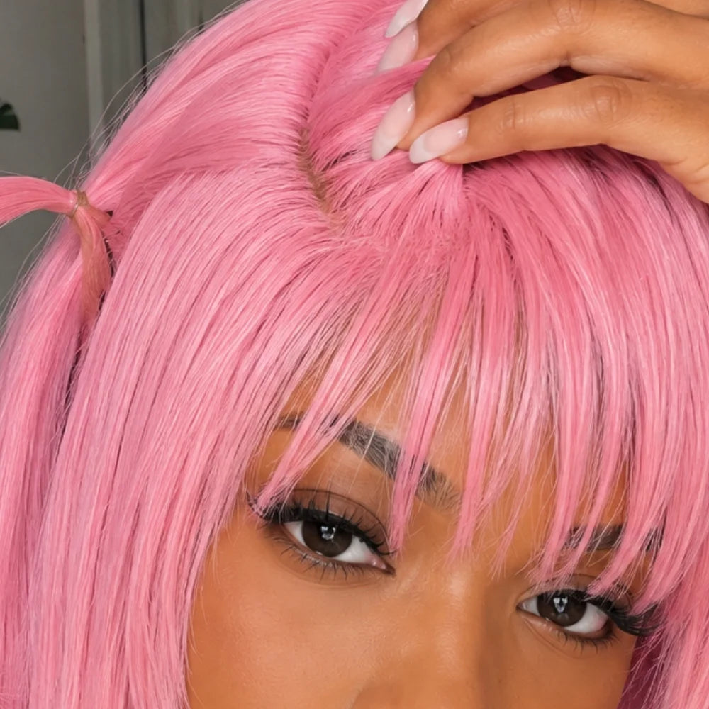 Customer style image - Hitori Gotoh Straight Pink Cosplay Wig