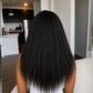 Kinky Straight V Part Human Hair Glueless Wig