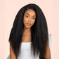 Kinky Straight V Part Human Hair Glueless Wig