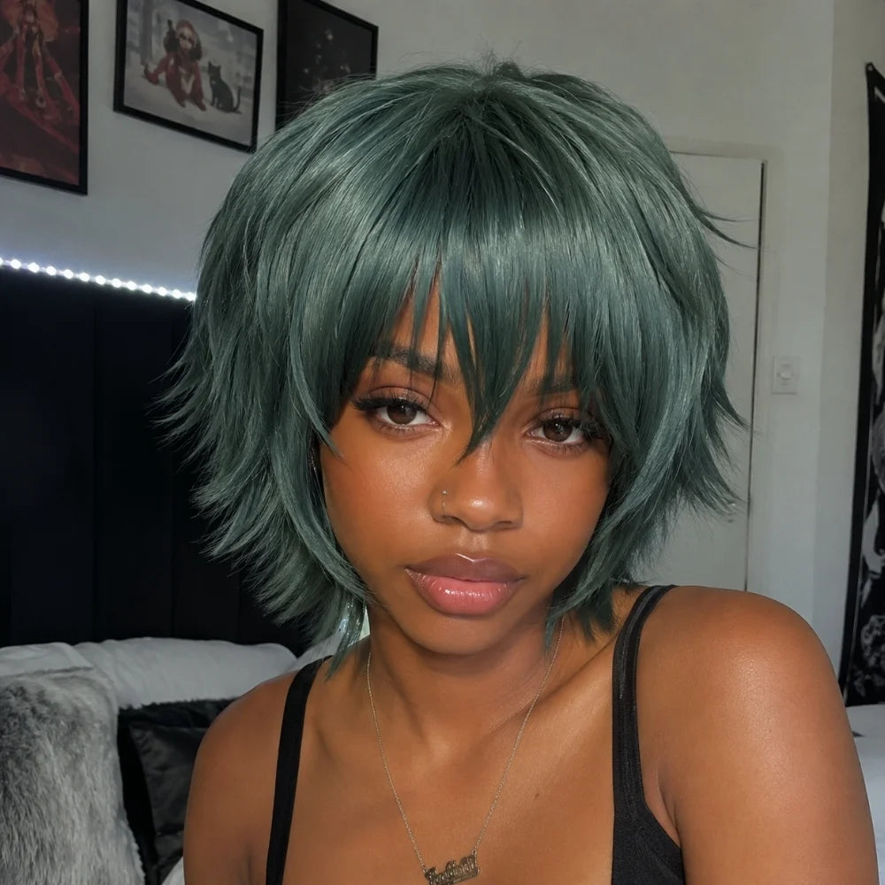 Maki Zenin Short Green Cosplay Wig