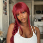 Makima Long Rose Red Braided Cosplay Wig