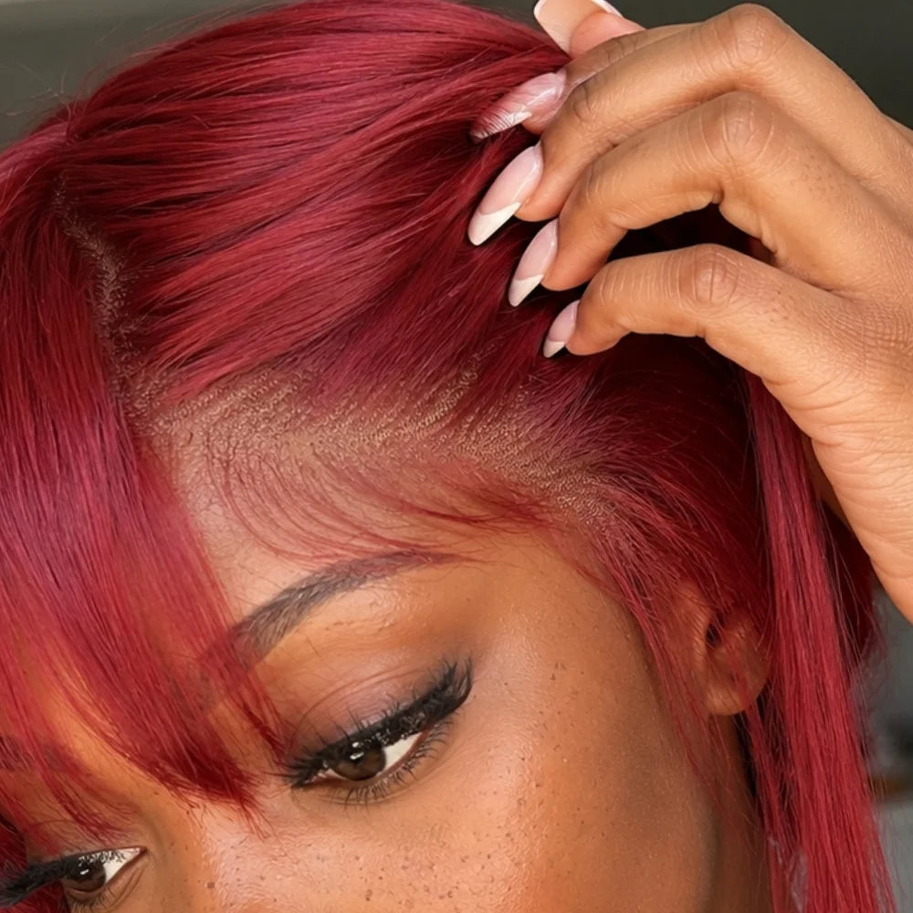 Makima Long Rose Red Braided Cosplay Wig