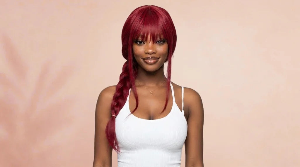 After wearing Makima Long Rose Red Braided Cosplay Wig
