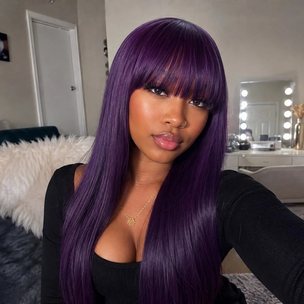 Miyo Saimori Long Purple Cosplay Wig