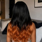 Nezuko Kamado Long Black & Orange Wavy Cosplay Wig